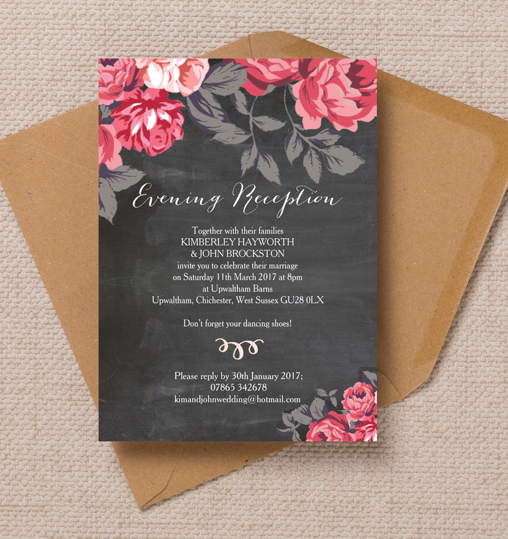Top 10 Printable Evening Wedding Reception Invitations