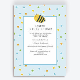 Bumble Bees Party Invitation - Blue