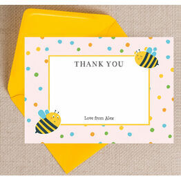 Bumble Bees Thank You Cards - Pink