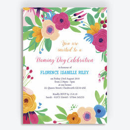 Floral Fiesta Naming Ceremony Day Invitation