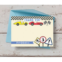 Racing Cars Personalised Thank You Card