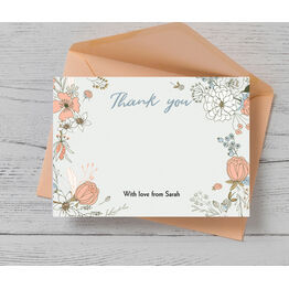 Wild Flowers Thank You Card