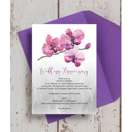 Orchid Flower 50th / Golden Wedding Anniversary Invitation