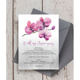 Orchid Flower 60th / Diamond Wedding Anniversary Invitation