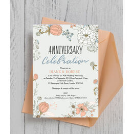 Wild Flowers 40th / Ruby Wedding Anniversary Invitation