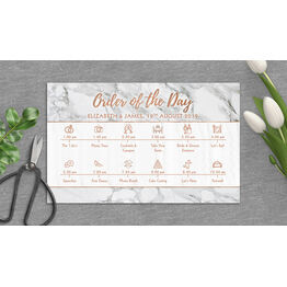 Marble & Copper Wedding Timeline Cards