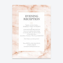 Blush Marble Evening Reception Invitation