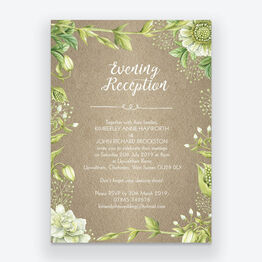 Rustic Greenery Evening Reception Invitation