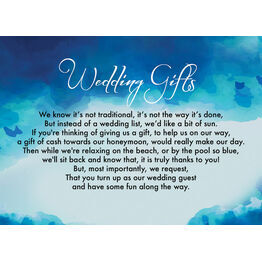 Blue Watercolour Gift Wish Card