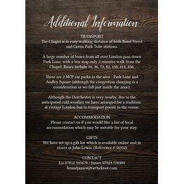 Rustic Wood & Lace Guest Information Card