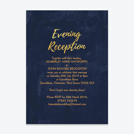 Navy & Gold Evening Reception Invitation