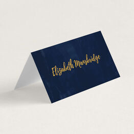 Navy & Gold Folded Wedding Place Cards