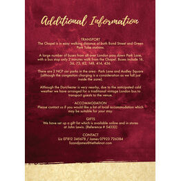 Burgundy & Gold Guest Information Card