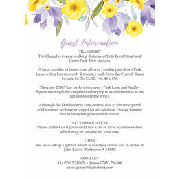 Lilac & Lemon Guest Information Card