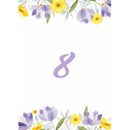 Lilac & Lemon Table Number