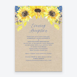 Rustic Sunflower Evening Reception Invitation