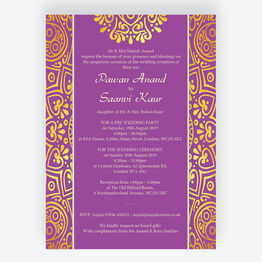 Purple Mandala Indian / Asian Wedding Invitation
