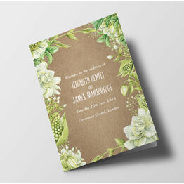 Rustic Greenery Wedding Order of Service Booklet