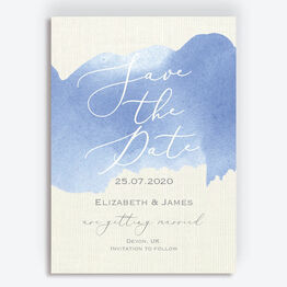 Pastel Blue Watercolour Wedding Save the Date