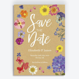 Pressed Flowers Wedding Save the Date