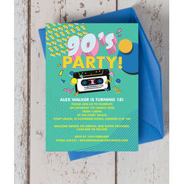 Retro 1990s 18th Birthday Party Invitation
