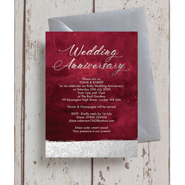 Burgundy & Silver 40th / Ruby Wedding Anniversary Invitation
