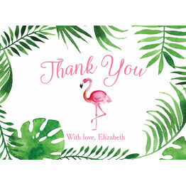 Tropical Flamingo Personalised Thank You Card