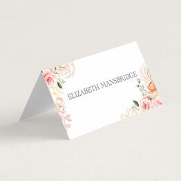 White, Blush & Rose Gold Floral Place Cards