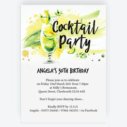 Summer Cocktail Party 30th Birthday Party Invitation