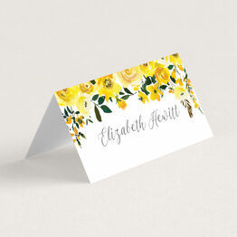 Yellow Floral Place Cards
