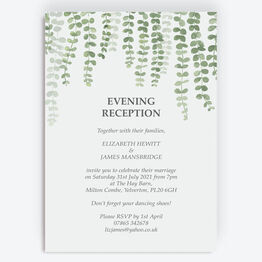 Eucalyptus Evening Reception Invitation