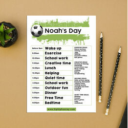 Football Themed Daily Kids' Planner