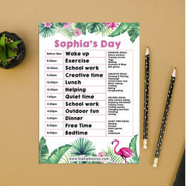 Tropical Flamingo Daily Kids' Planner