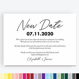 'New Date' Wedding Postponement Card