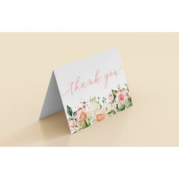 Blush Pink Floral Folded Thank You Cards