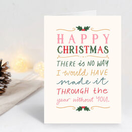 Pack of 10 Happy Christmas Friendship Family Thankful Cards