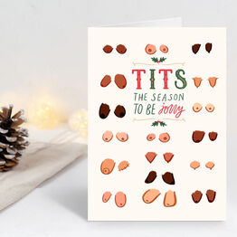 Pack of 10 'Tits the Season' Humorous Christmas Cards