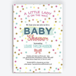 Pastel Confetti Baby Shower Invitation