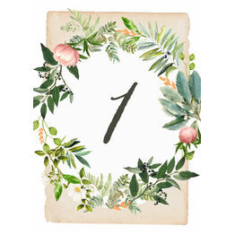 Flora Wreath Table Number