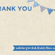 Vintage Blue Bunting Personalised Thank You Card additional 3