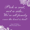 Pick a Seat not a Side' Romantic Lace Wedding Poster additional 4