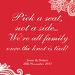Pick a Seat not a Side' Romantic Lace Wedding Poster additional 5