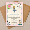 Pink & Blue Alice in Wonderland Birthday Party Invitation additional 3