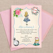 Pink & Blue Alice in Wonderland Birthday Party Invitation additional 4