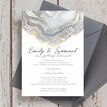 Agate Crystal Silver Grey Wedding Invitation additional 4