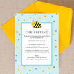 Bumble Bees Christening / Baptism Invitation - Blue additional 2