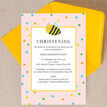 Bumble Bees Christening / Baptism Invitation - Pink additional 2
