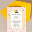 Bumble Bees Naming Day Ceremony Invitation - Pink additional 2