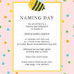 Bumble Bees Naming Day Ceremony Invitation - Pink additional 3