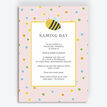 Bumble Bees Naming Day Ceremony Invitation - Pink additional 1
